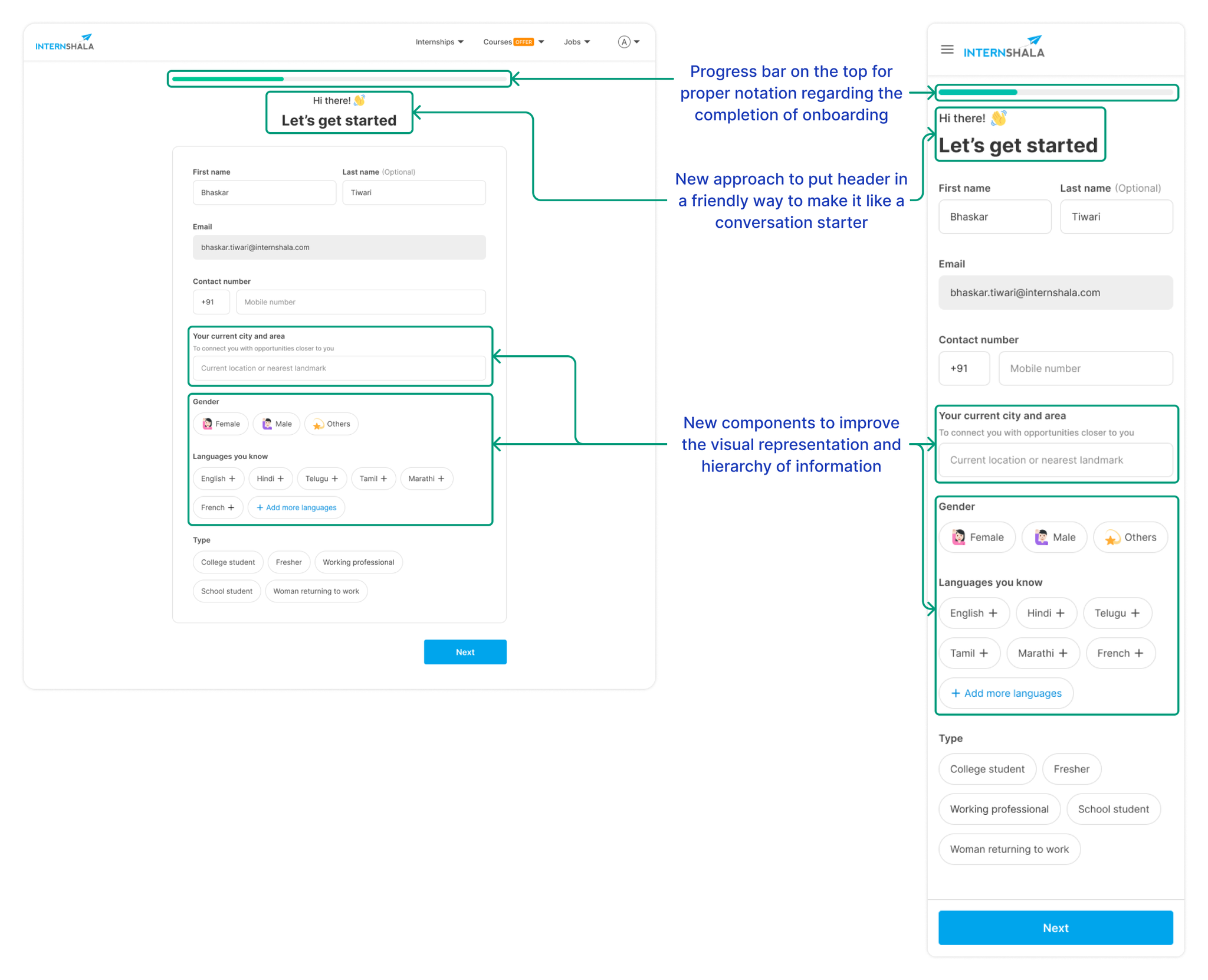 Redesigned onboarding — Let's get started
