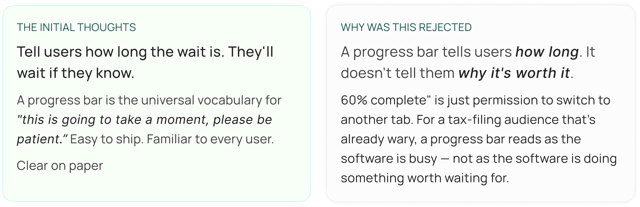 A conventional progress bar